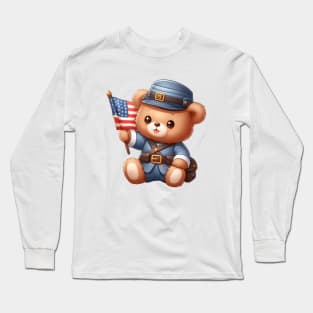 Cute Union Soldier Bear Kawaii Long Sleeve T-Shirt